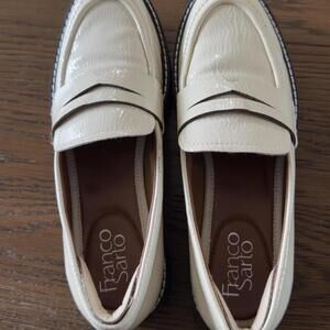 Franco Sarto Chunky Lug Sole Penny Loafers – Cream
